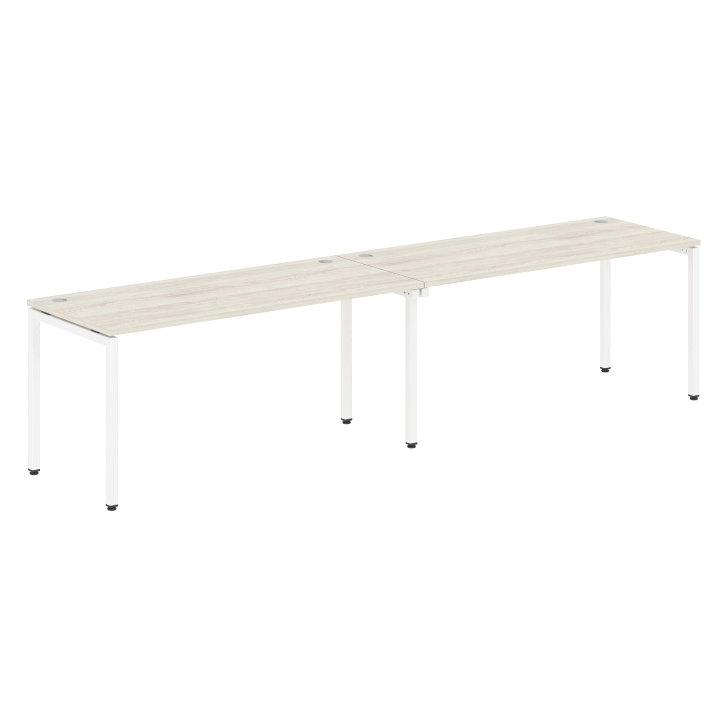 RECTANGULAR SHAPE CLUSTER OF 02 WORKSTATION MADE IN 25MM MFC TOP, E1 LAMINATE CHIPBOARD WITH WOODEN MODESTY PANEL 40X40MM METAL U SHAPE FRAMES