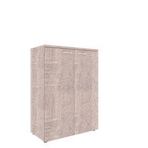 MEDIUM HEIGHT CABINET, MADE IN E1 LAMINATE CHIPBOARD, WITH WOODEN SWING DOOR