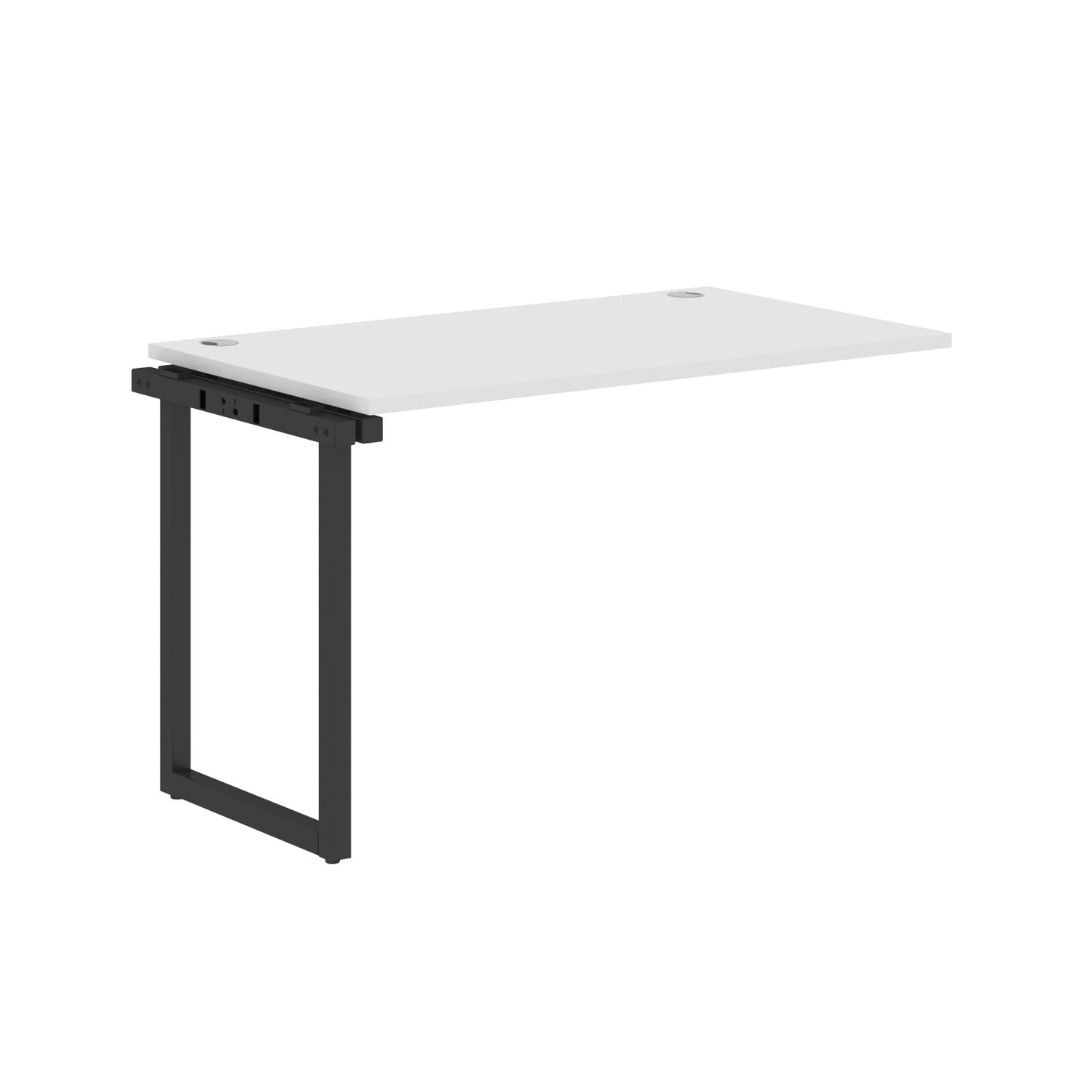RECTANGULAR SHAPE CLUSTER OF 01 WORKSTATION EXTENSION MADE IN 25MM MFC TOP, E1 LAMINATE CHIPBOARD WITH WOODEN MODESTY PANEL 40X40MM METAL O SHAPE FRAMES