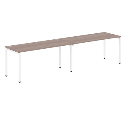 RECTANGULAR SHAPE CLUSTER OF 02 WORKSTATION MADE IN 25MM MFC TOP, E1 LAMINATE CHIPBOARD WITH WOODEN MODESTY PANEL 40X40MM METAL U SHAPE FRAMES