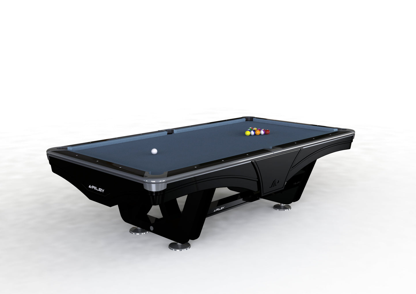 9ft Riley Ray Tournament American Pool Table – Black/Cadet Blue Table Size: 291 x 164 x 79cm (H) | Room Size: 594 x 470cm by Admiral World Sports - RILEY | Souqify
