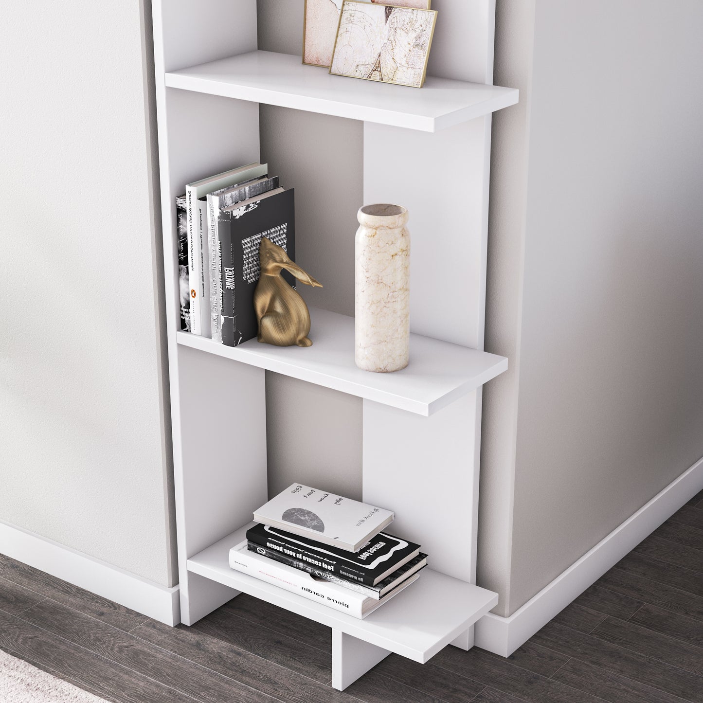 Alice Wood Bookcase-White