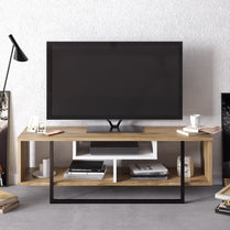 Asal 47'' TV Unit - Oud Oak & White & Black