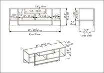 Asal 47'' TV Unit - Oud Oak & White & Black