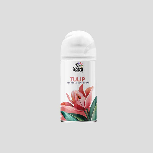 Dr. Scent Tulip aerosol scented spray on a white background