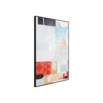 Abstract art piece with geometric shapes on a white background