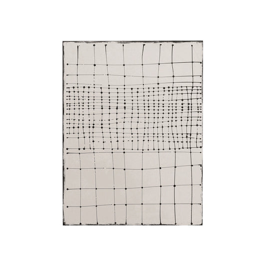 Textile with black thread pattern on a white background