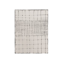 Textile with black thread pattern on a white background