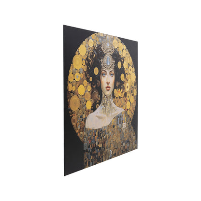 Decorative panel with a mosaic design of a woman's face on a white background