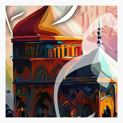 Abstract art with colorful geometric shapes and patterns