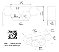 TV Stand Bal - White, Sapphire Oak-BAL47TS02