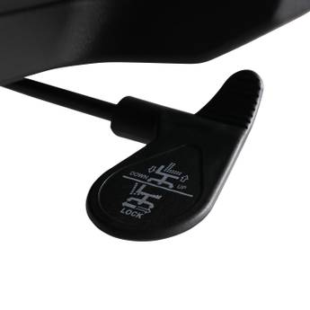 Black motorcycle seat with a logo on a white background