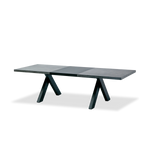 Modern dining table with a minimalist design on a white background