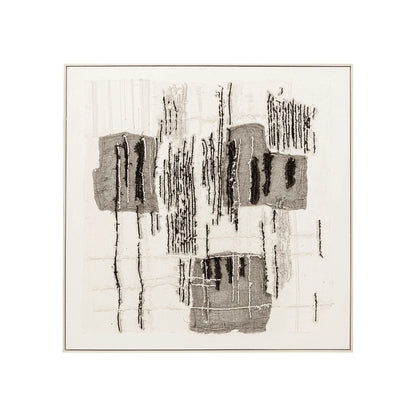 Abstract black and gray artwork on a white background