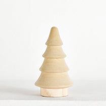 Wooden Christmas tree decoration on a white background