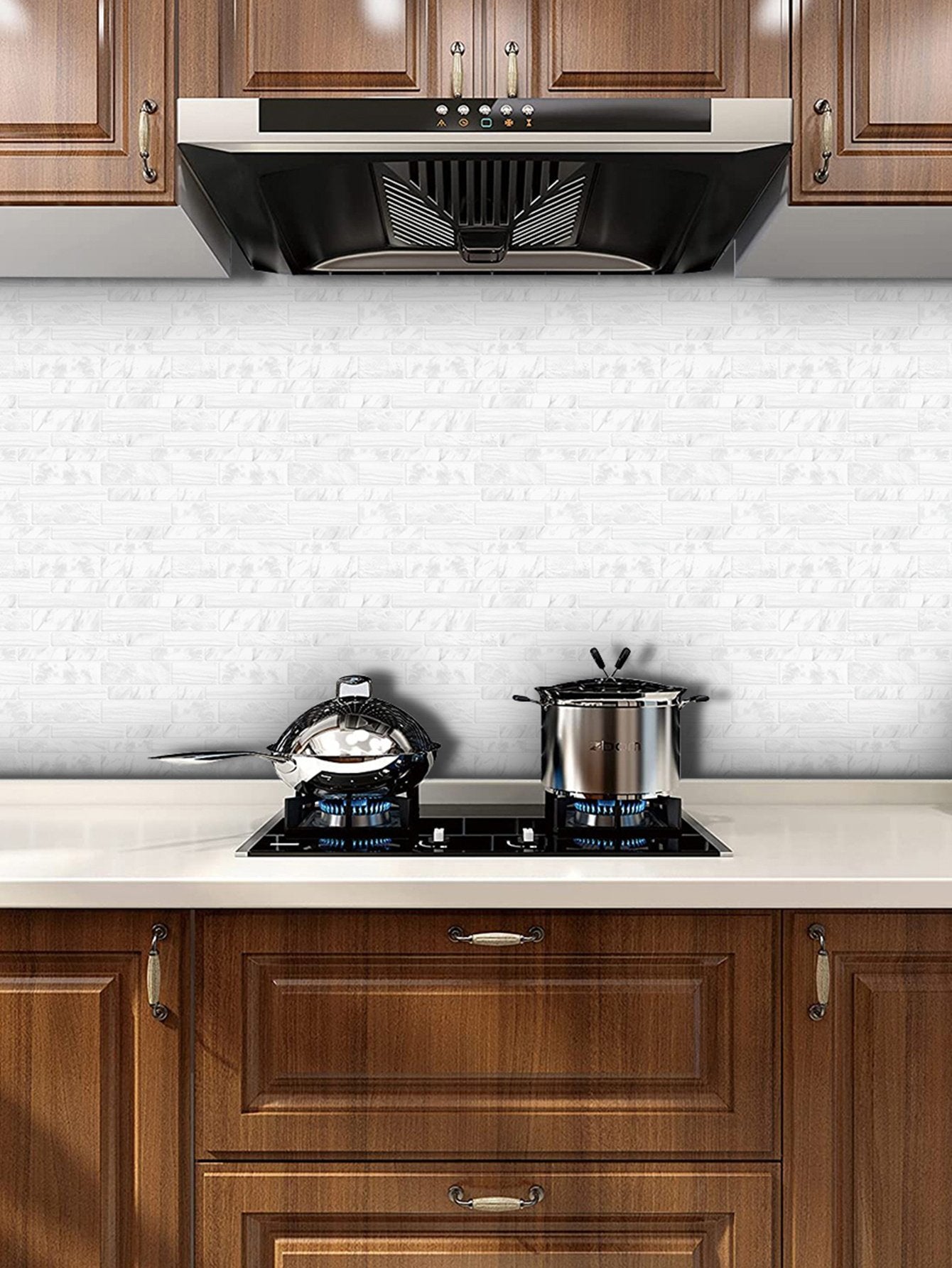 White Marble Strip Large Size Vinyl Tile T80011