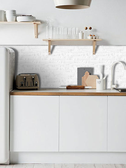 White Marble Strip Large Size Vinyl Tile T80011