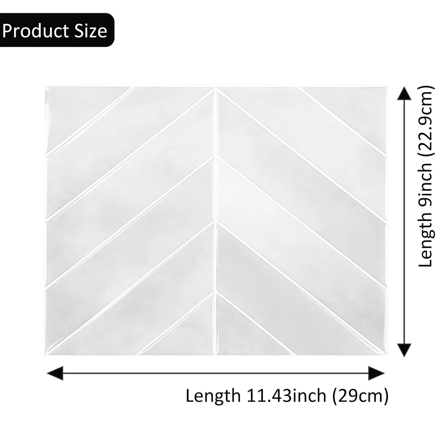 Chevron White Marble Vinyl Tile