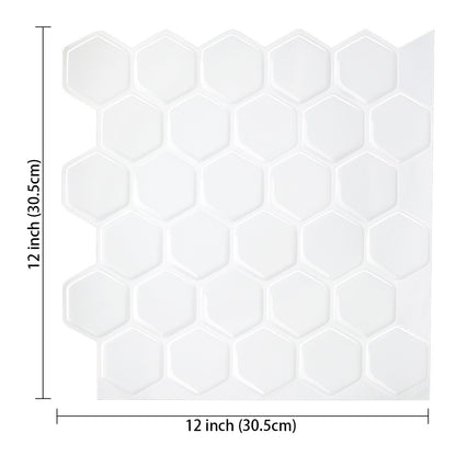 1.2 mm Glue Peel and Stick White Vinyl Wall Tile Home Decor Bathroom Living Room TSQS68