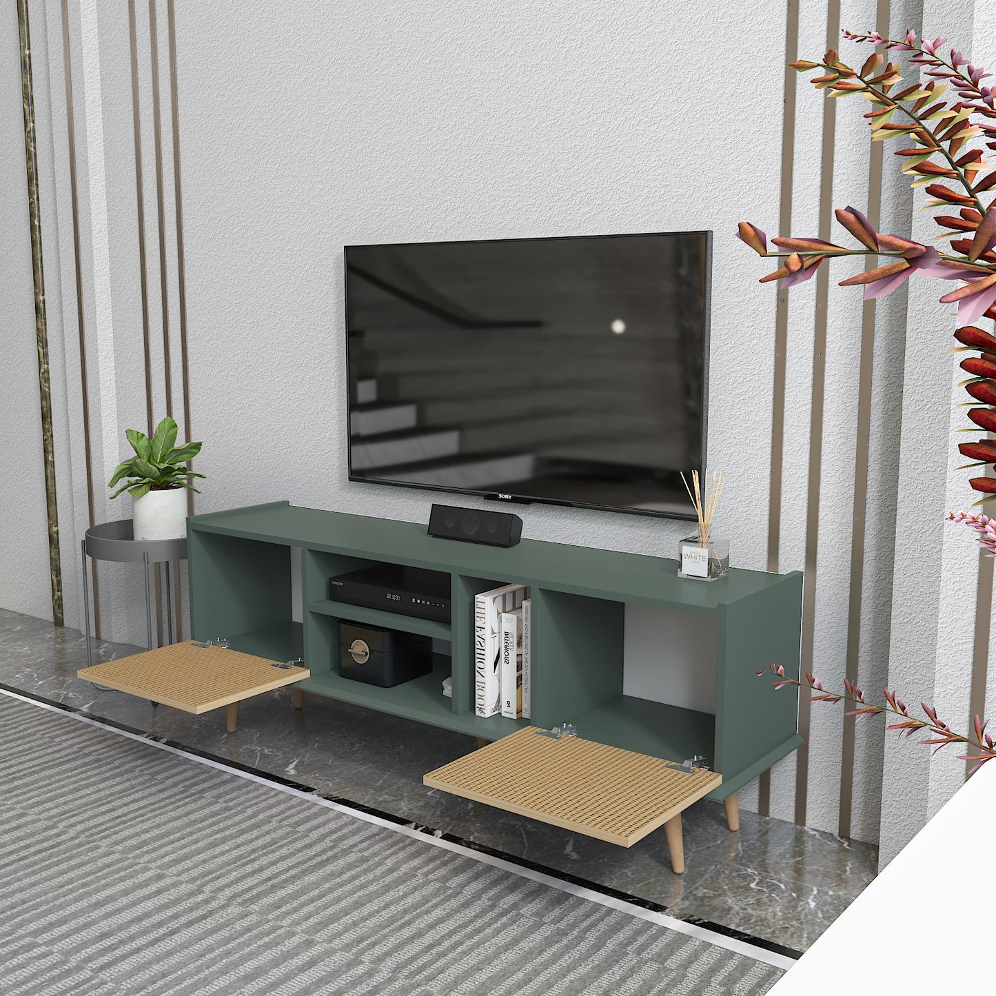 Tv Stand  Ekvador Sylvia&Rattan Pattern-EKV63TS04