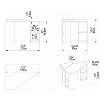 Study Desk Floating - Walnut-FLO47CD01