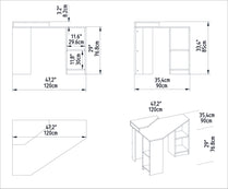 Study Desk Floating - White-FLO47CD02