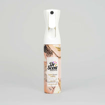 Dr. Scent fabric scent spray bottle on a gray background