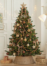 Gold & Brown Striped Christmas Tree