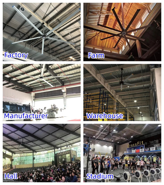 Move-Point Factory PMSM 24ft (7.3m) big industrial ceiling fan hvls fans industrial large ceiling fan blades