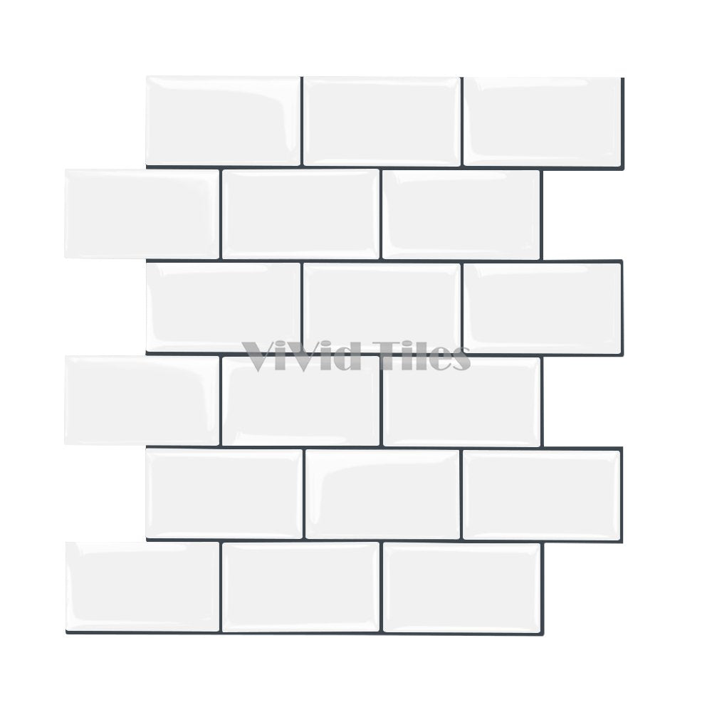 Thicker Upgrade White Subway Vinyl Tile HB100