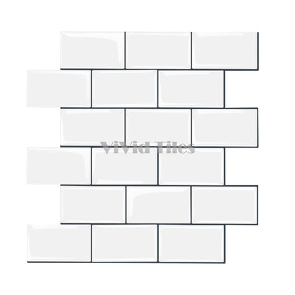 Thicker Upgrade White Subway Vinyl Tile HB100