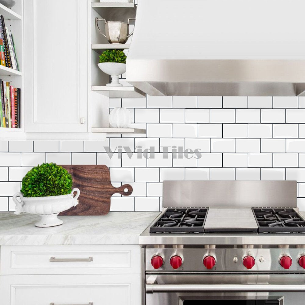 Thicker Upgrade White Subway Vinyl Tile HB100