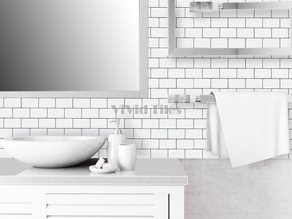 Thicker Upgrade White Subway Vinyl Tile HB100