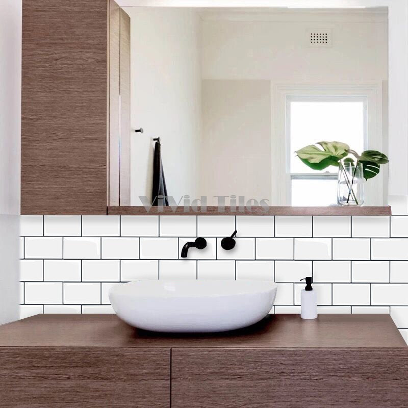 Thicker Upgrade White Subway Vinyl Tile HB100