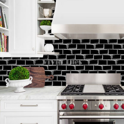 Thicker Upgrade Black Subway Vinyl Tile HB103