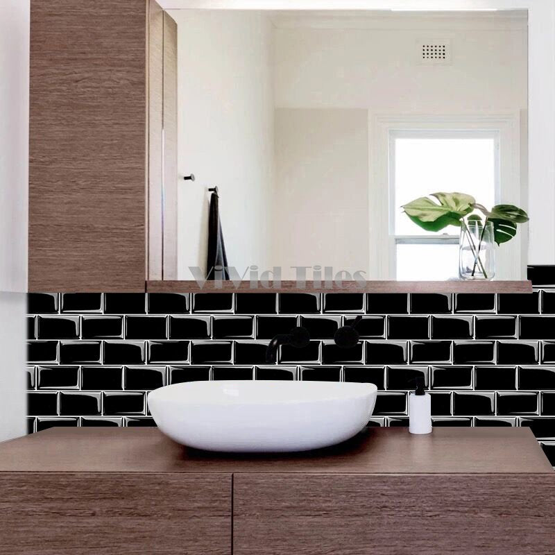 Thicker Upgrade Black Subway Vinyl Tile HB103