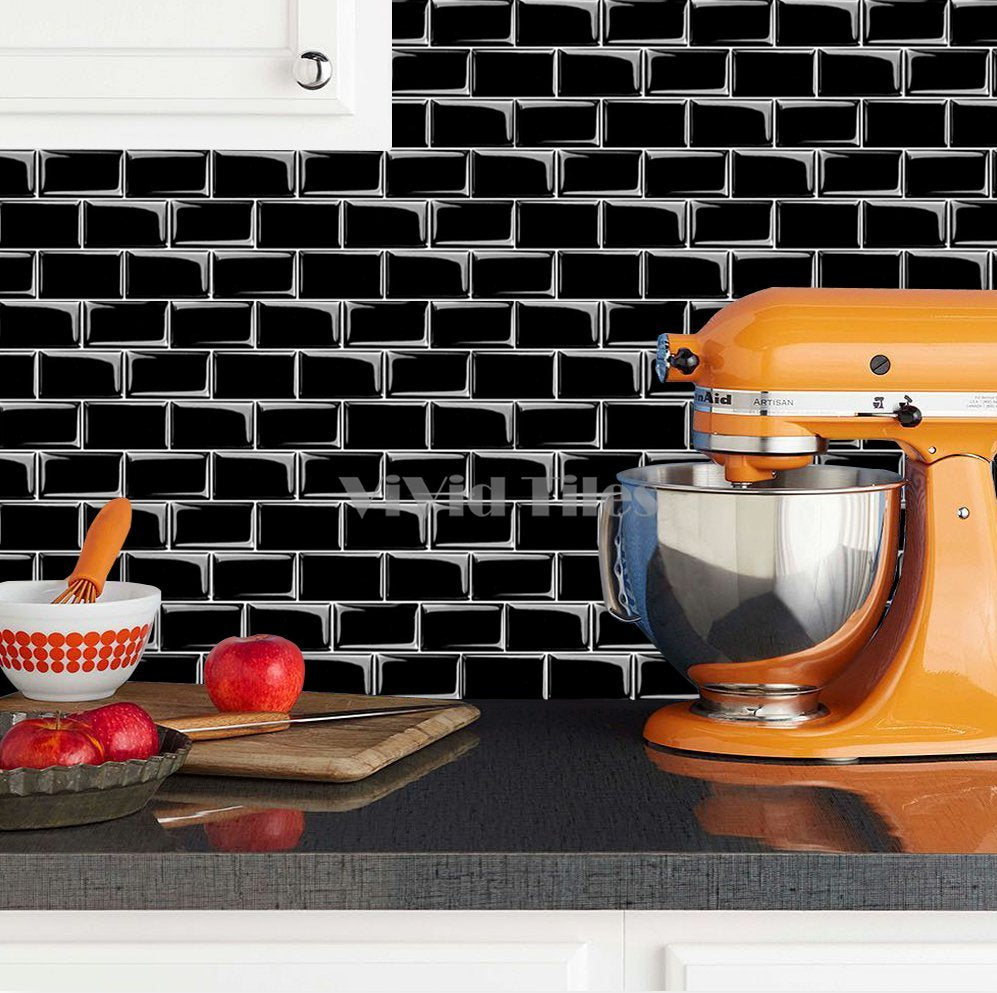 Thicker Upgrade Black Subway Vinyl Tile HB103