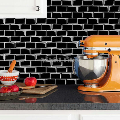 Thicker Upgrade Black Subway Vinyl Tile HB103