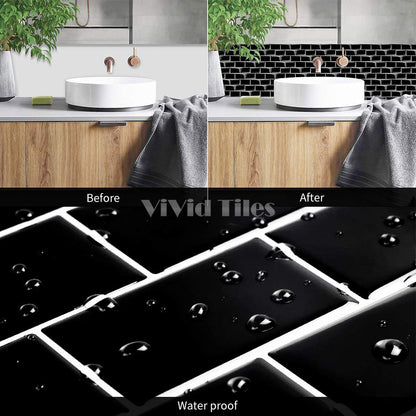 Thicker Upgrade Black Subway Vinyl Tile HB103