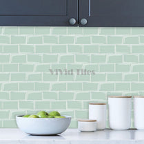 Thicker Upgrade Green Subway Tile With White Grout HB104