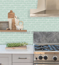 Thicker Upgrade Green Subway Tile With White Grout HB104