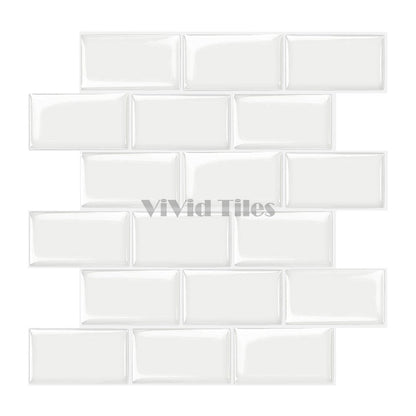 Thicker Upgrade Pure White Brick Vinyl Wall Tile HB105