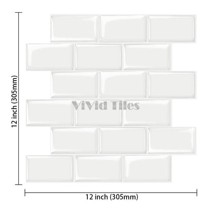Thicker Upgrade Pure White Brick Vinyl Wall Tile HB105