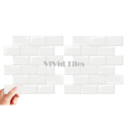 Thicker Upgrade Pure White Brick Vinyl Wall Tile HB105