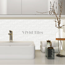 Thicker Upgrade Pure White Brick Vinyl Wall Tile HB105