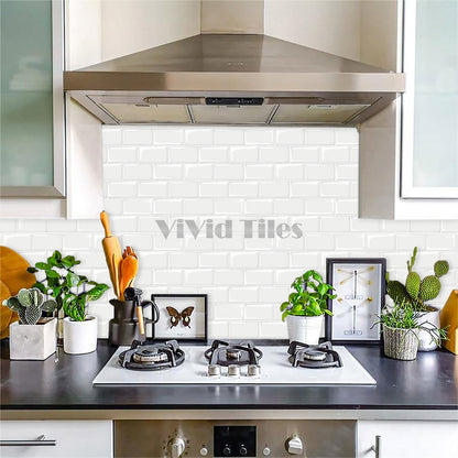 Thicker Upgrade Pure White Brick Vinyl Wall Tile HB105