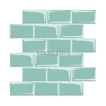 Thicker Upgrade Dark Green Vinyl Subway Tile With White Grout HB109