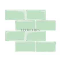 Thicker Upgrade Green Subway Vinyl Tile With White Grout HB214