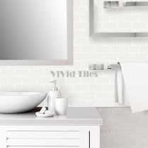 Thicker Upgrade Pure White Subway Vinyl Tile HB217