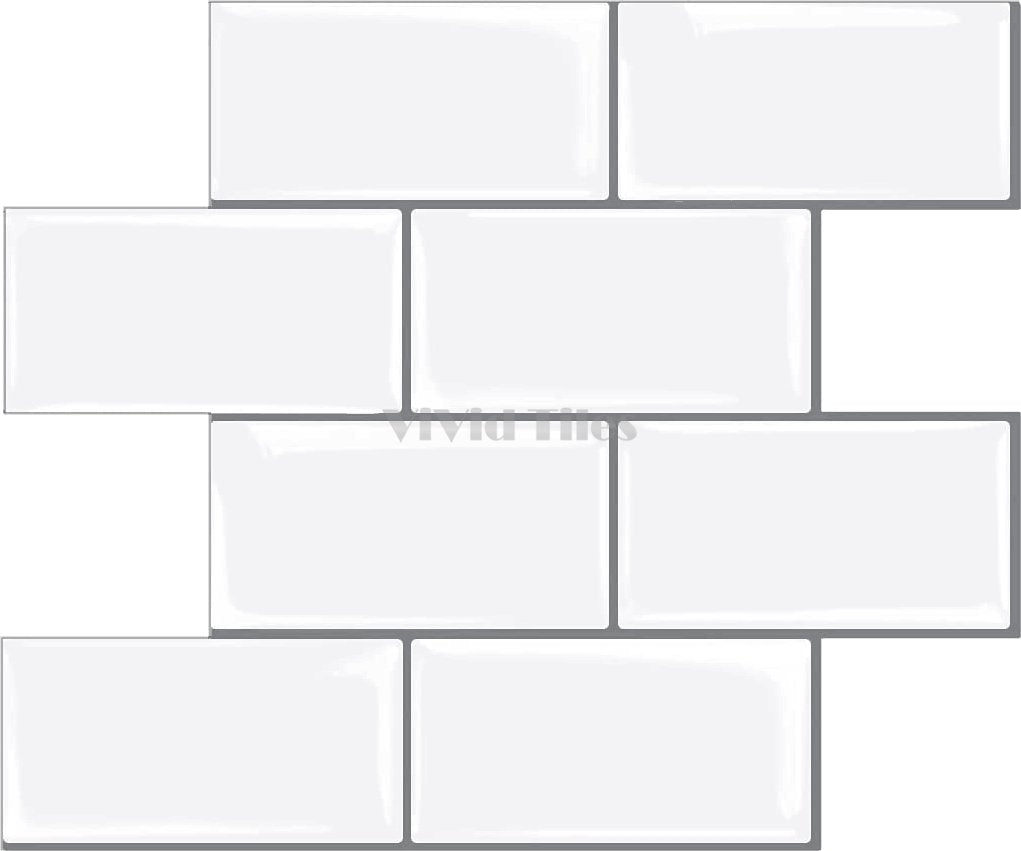 Thicker Upgrde White Subway Vinyl Tile
